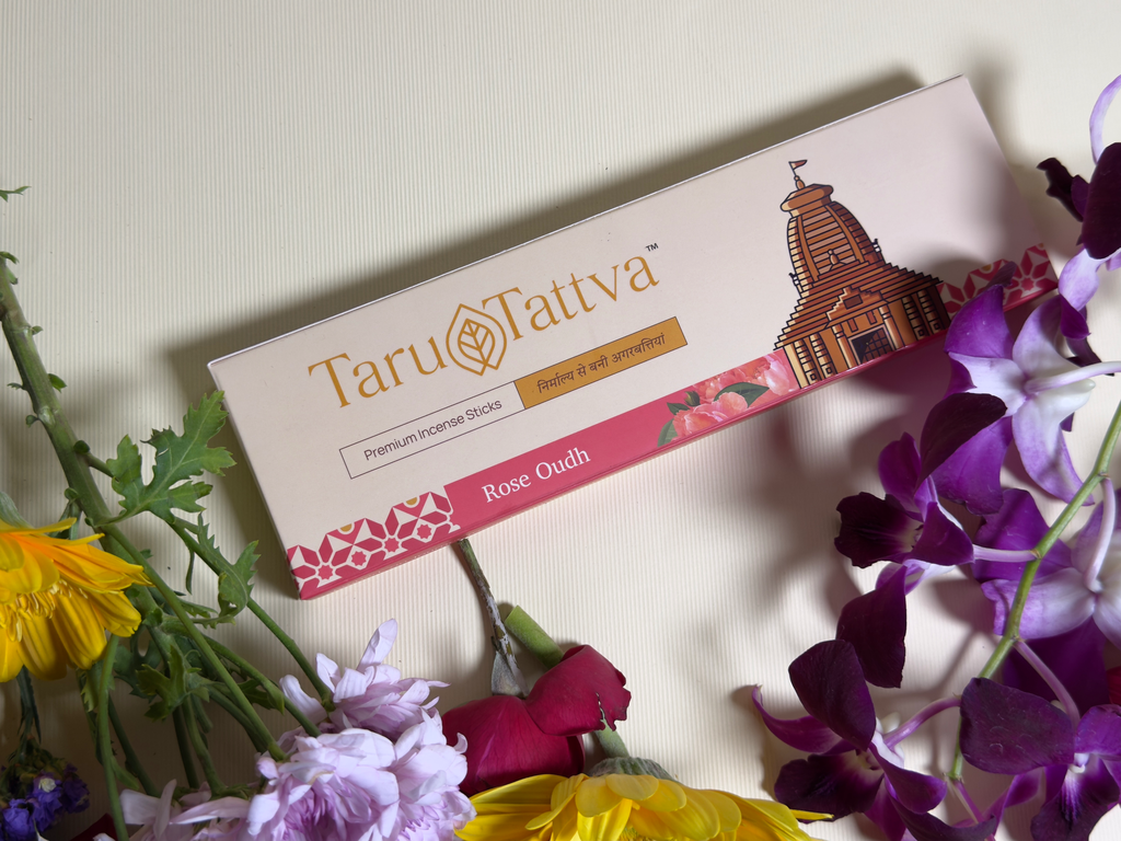 Sacred Floral Rose Oudh Incense Sticks for Pooja, Meditation & Home Fragrance
